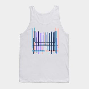 Purple blue abstract pattern stripes Tank Top